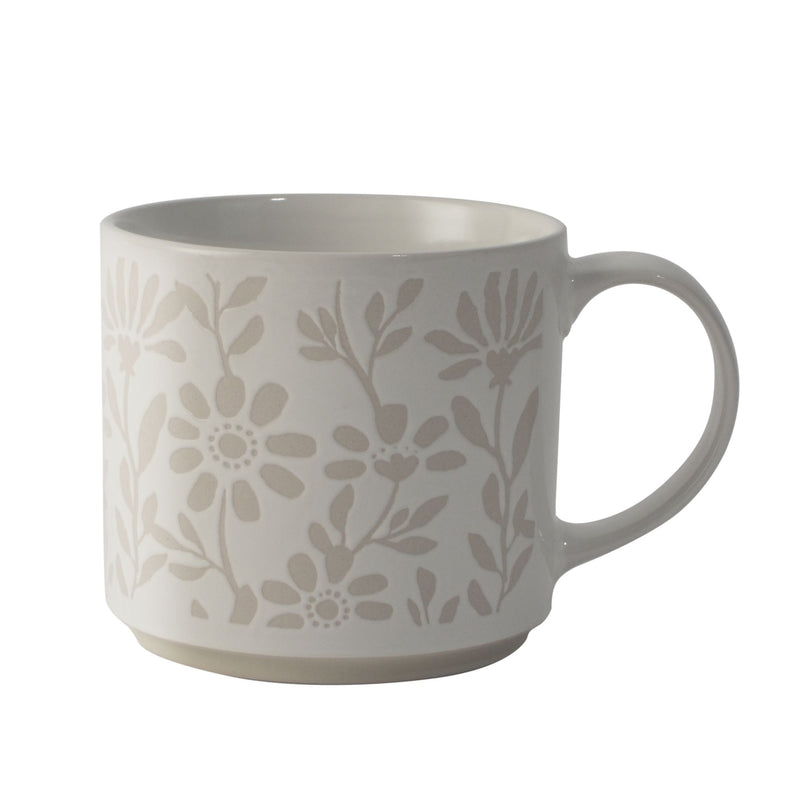 Stackable Floral Stoneware Mug, 16-oz P1607