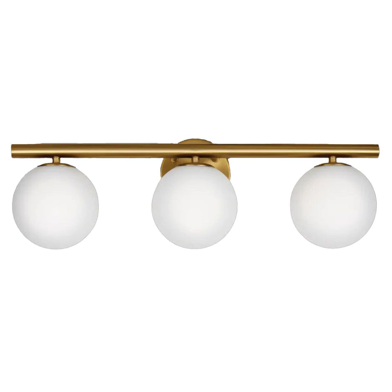 Winslow 3-Light Vanity Light Fixture with Opal Glass Shades, Brushed Gold O6498
