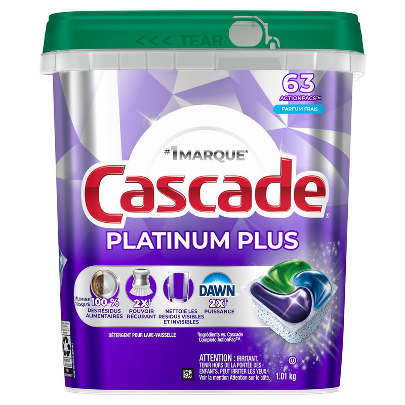 ActionPacs Platinum Plus Fresh Dishwasher Pods, 63-ct S2483