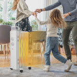 1500W Oil Filled Space Heater Electric Oil Radiant Heater w/ Safety Protection