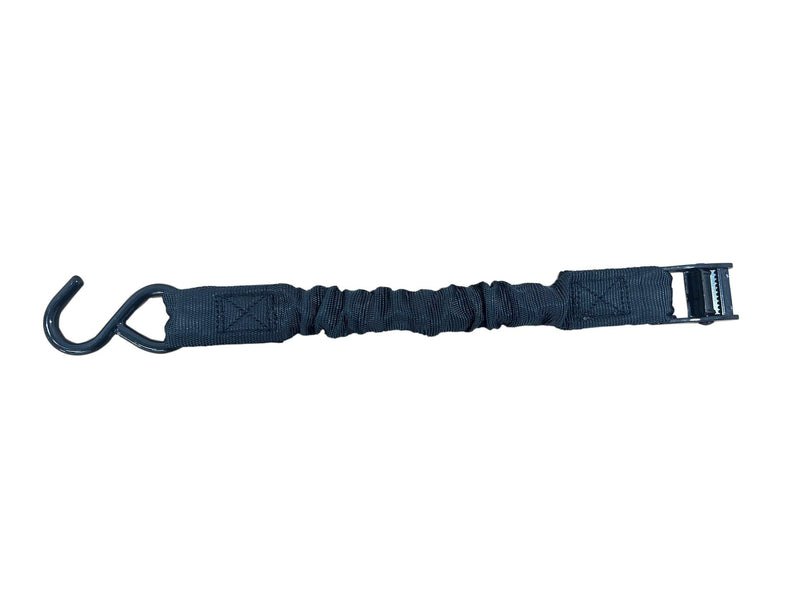 Bungee Cam-Buckle Tie-Down, 600-lb Break Strength, Black, 8-ft, 2-pk A4238