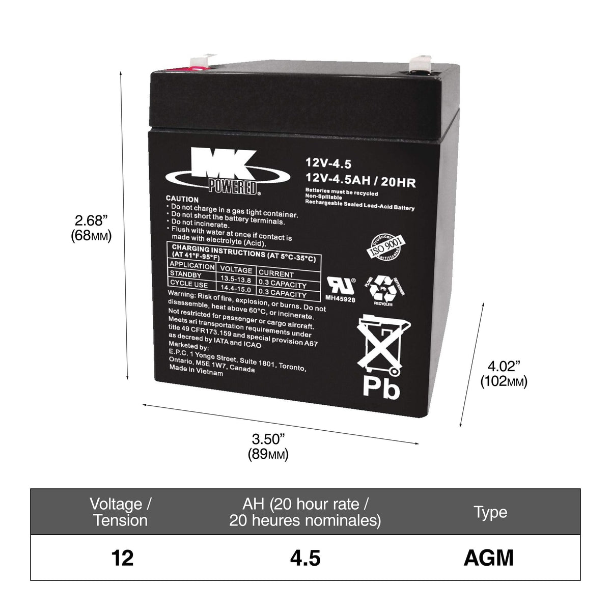 Group Size 65 Battery, 725 CCA
