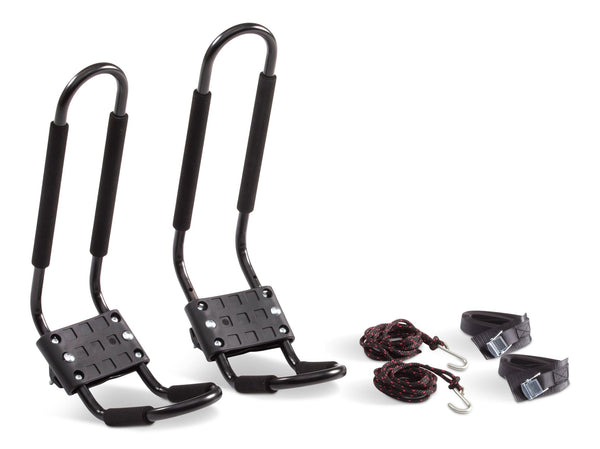 Universal J-Rack Rooftop Mount Kayak Carrier, 2 Kayak Storage Capacity, Black Q9926