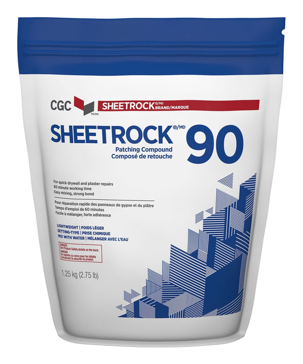Sheetrock 90 Easy-Mix Patching Compound For Drywall & Plaster Repair, Low VOC, 1.25-kg H2421