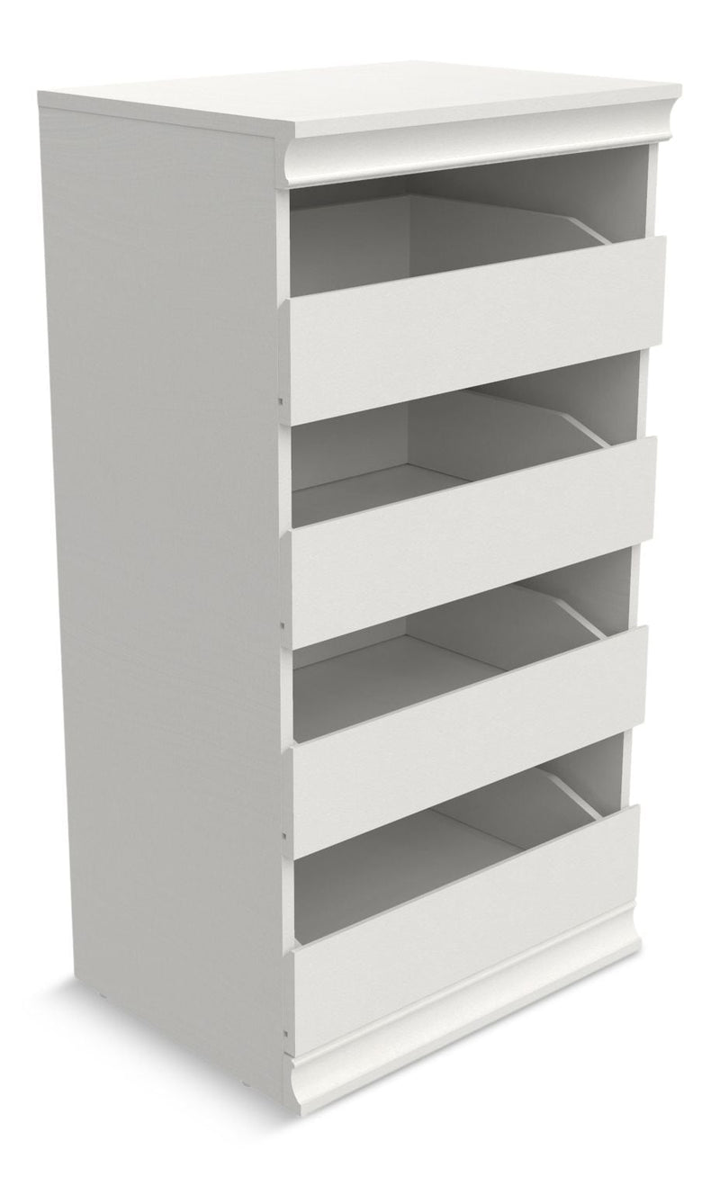 Modular Stackable 4-Drawer Storage Unit, White Z6051