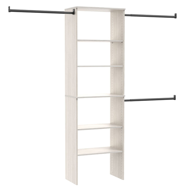 Suite Symphony Laminate Wood Tower Starter Kit with Rods, White Timber, 25-in O4246
