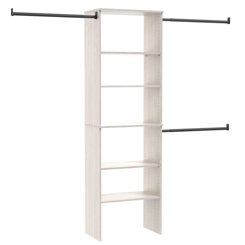 Suite Symphony Laminate Wood Tower Starter Kit with Rods, White Timber, 25-in O4246
