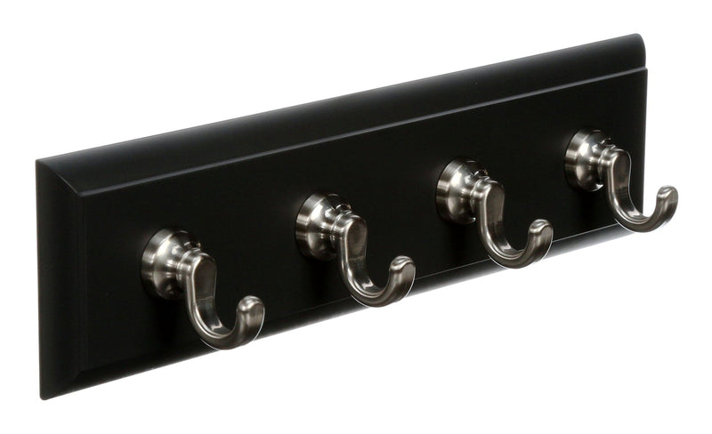 Slate 4-Hook Key Rail Organizer with Adhesive Strips, 2-lbs A6150