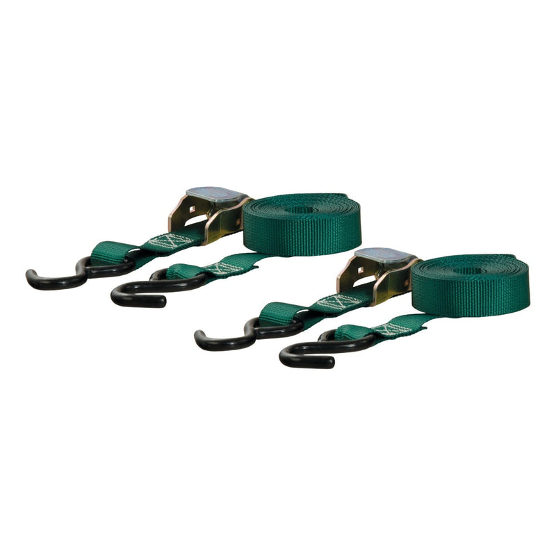83015 Cargo Straps with S-Hooks, Dark Green, 300-lb, 15-ft, 2-pk M4416