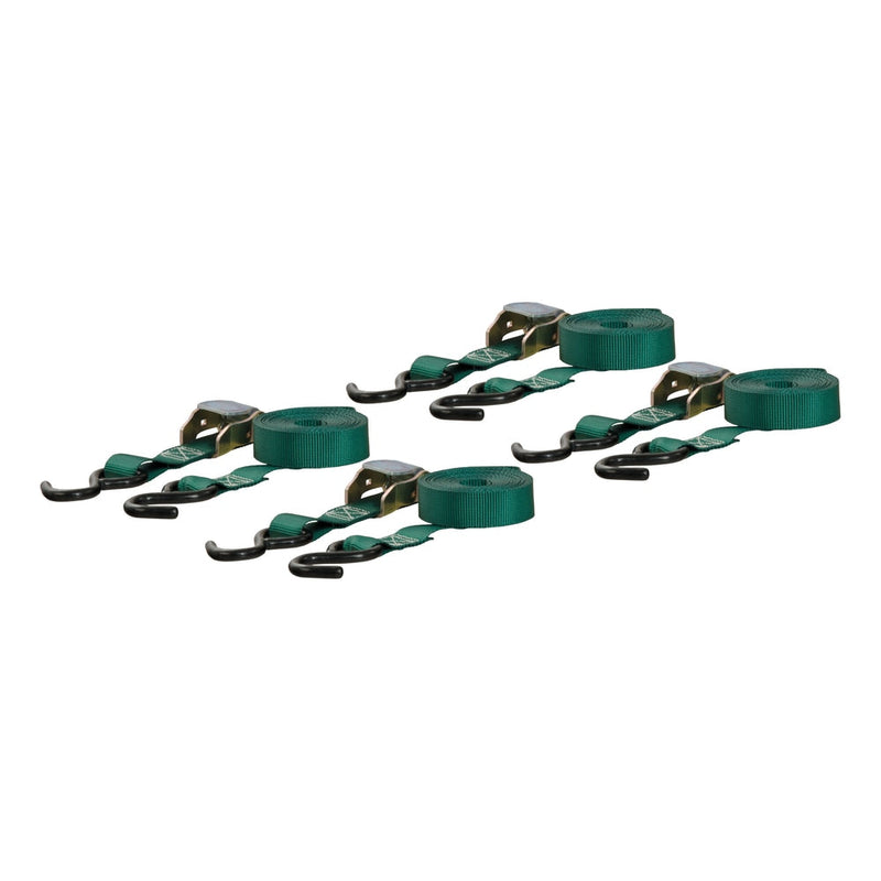 83016 Cargo Straps with S-Hooks, Dark Green, 300-lb, 16-ft, 4-pk U8782