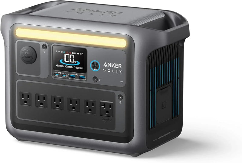 Portable Power Station with 200W Solar Panel, 1800W Solar Generator, 1056wh LFP (LiFePO4) Battery, 6 AC Outlets, Up to 2400W for Home, Power Outages, and Outdoor Camping B3770