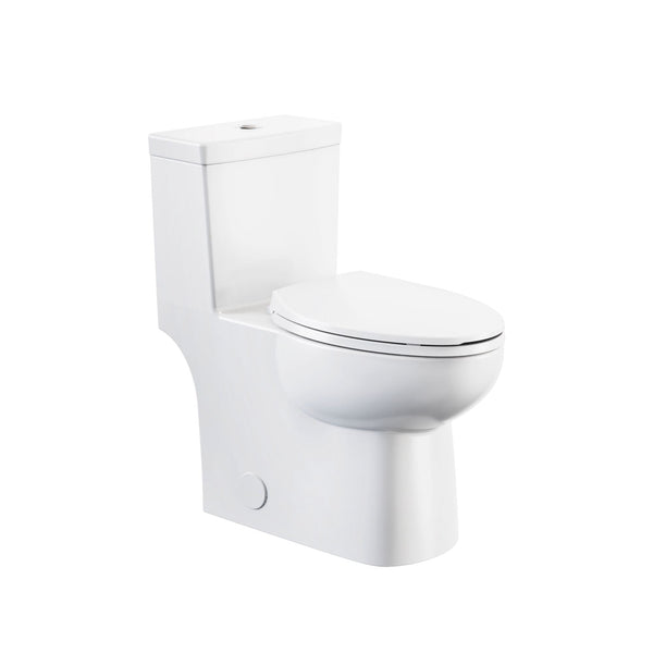 1-Piece Elongated Toilet Bowl with Soft Close, White, 3.8/4.8-L I9266