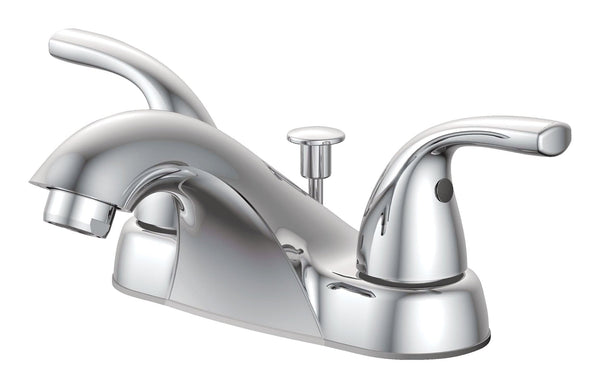 Renovate Double Handle Bathroom Sink Faucet with Pop-up Drain, 4-in Centreset, Chrome N9638