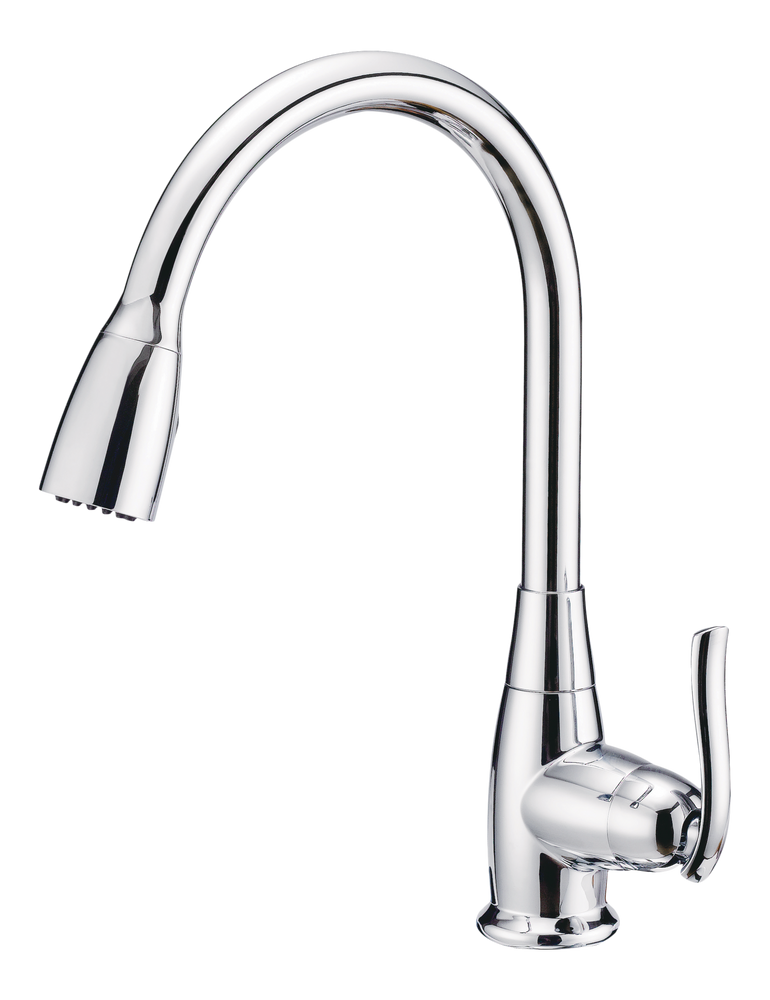 Terrazo Single Handle Pull Down Kitchen Faucet, Chrome Z3086