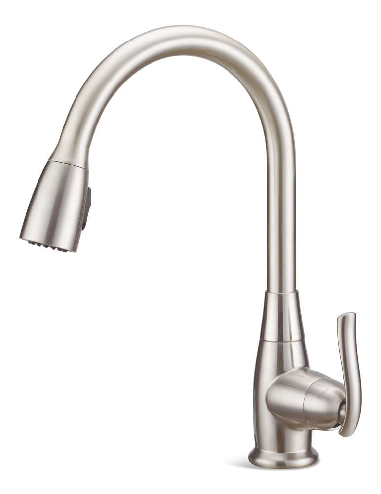 Terrazo Single Handle Pull Down Kitchen Faucet, Stainless Steel Z6038