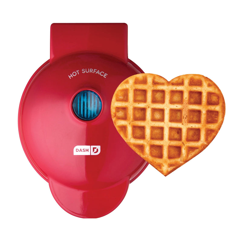 Heart Compact Mini, Non-Stick Waffle Maker, Red M4923