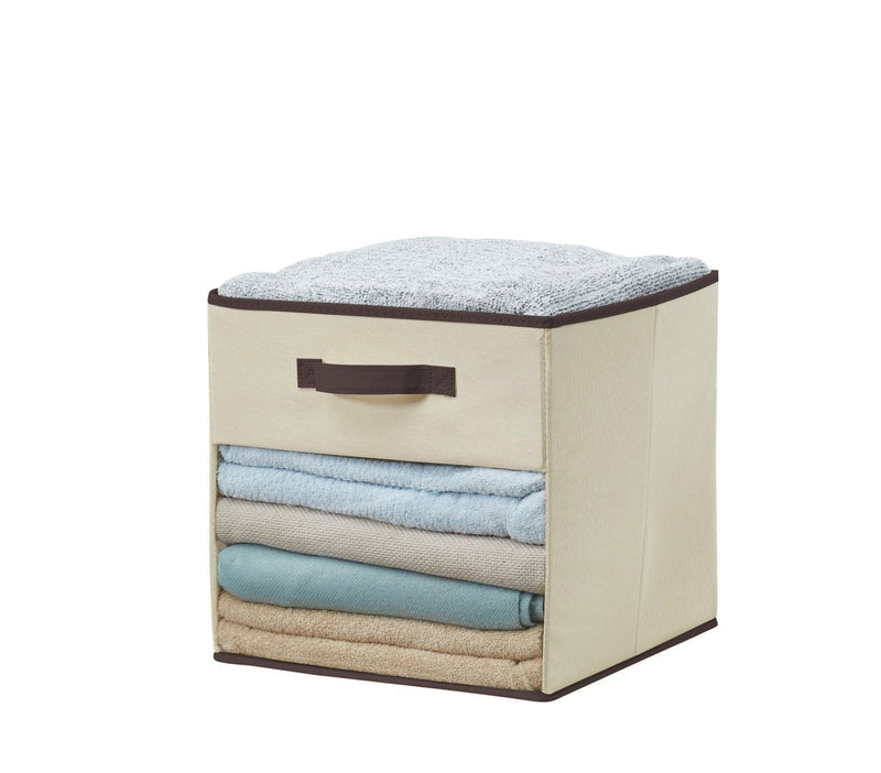Collapsible Transparent Front Cube, 11-in, 6-pk, Beige F5117