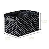Large Water Resistant Storage Bin, 15-in x 11-in x 9.5-in, 6-pk, White Pattern