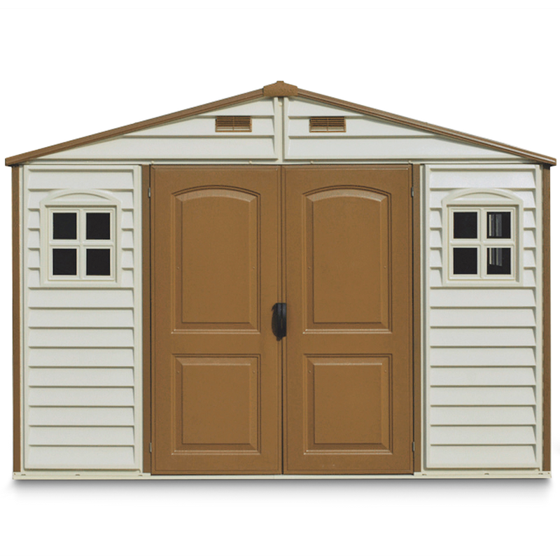 Woodside Vinyl Resin Garden Shed, Brown, 10-1/2-ft x 8-ft N2096