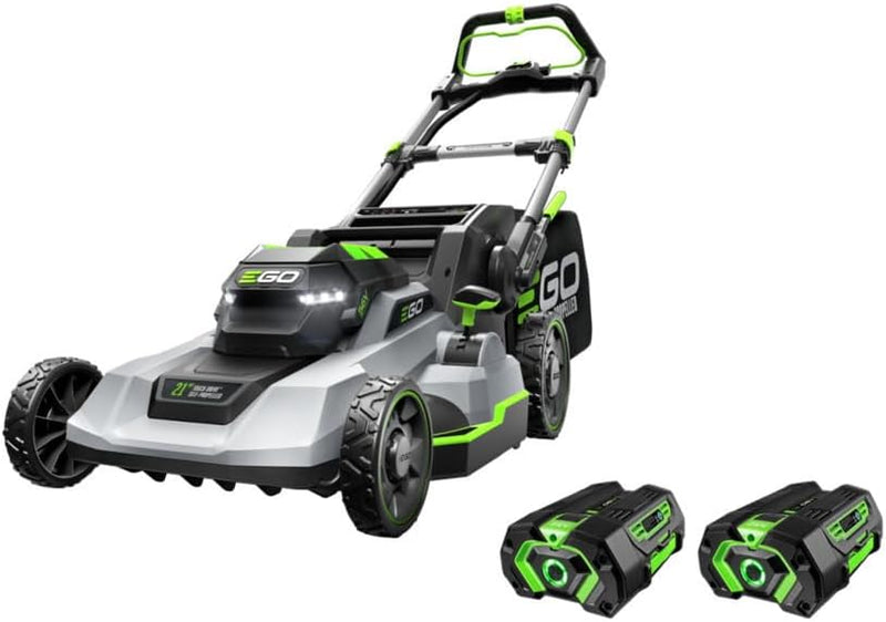 Power 21-Inch 56V Self-Propelled Cordless Lawn Mower with 2x 4.0Ah Batteries & Rapid Charger, Black C4047