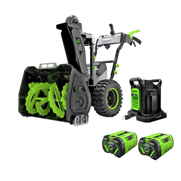 56V Brushless Cordless 28-in Self-Propelled 2-Stage Peak Power Snowblower with (2)12.0Ah Batteries and Dual Port Charger P3473