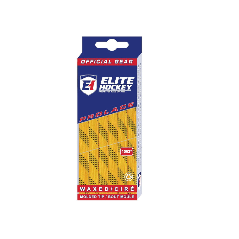 Hockey Prolace Skate Laces, Waxed, Yellow, Assorted Sizes H8918