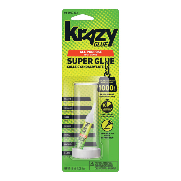 Instant Krazy Glue All-Purpose Adhesive, Bonds Rubber/Plastic/Metal/Ceramic, Clear, 2-mL E7338