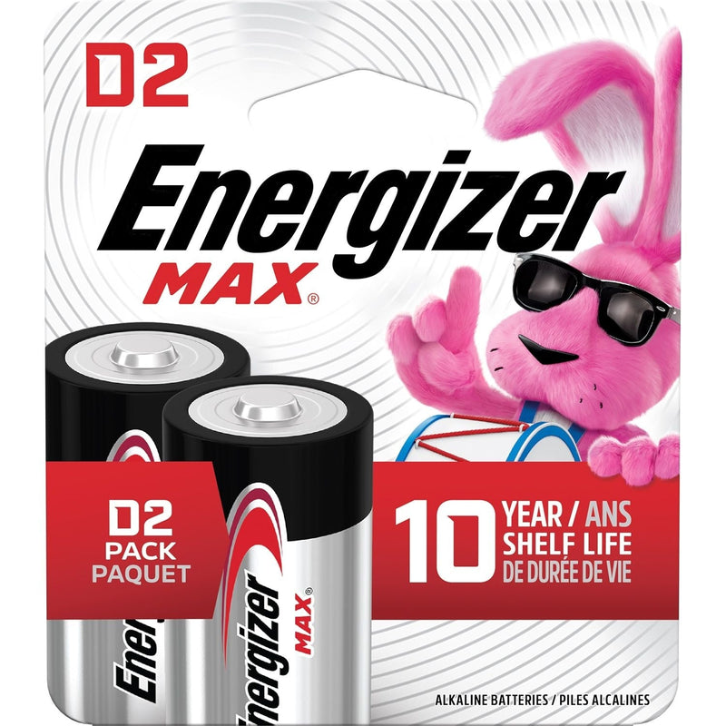 Max 2-pk D Alkaline Batteries, Long Lasting, All Purpose I5093