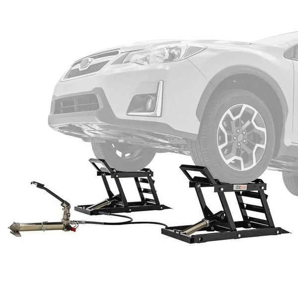 Black Widow Hydraulic Car Lift with Ramp - 3,000 lb. per pair Capacity O3378