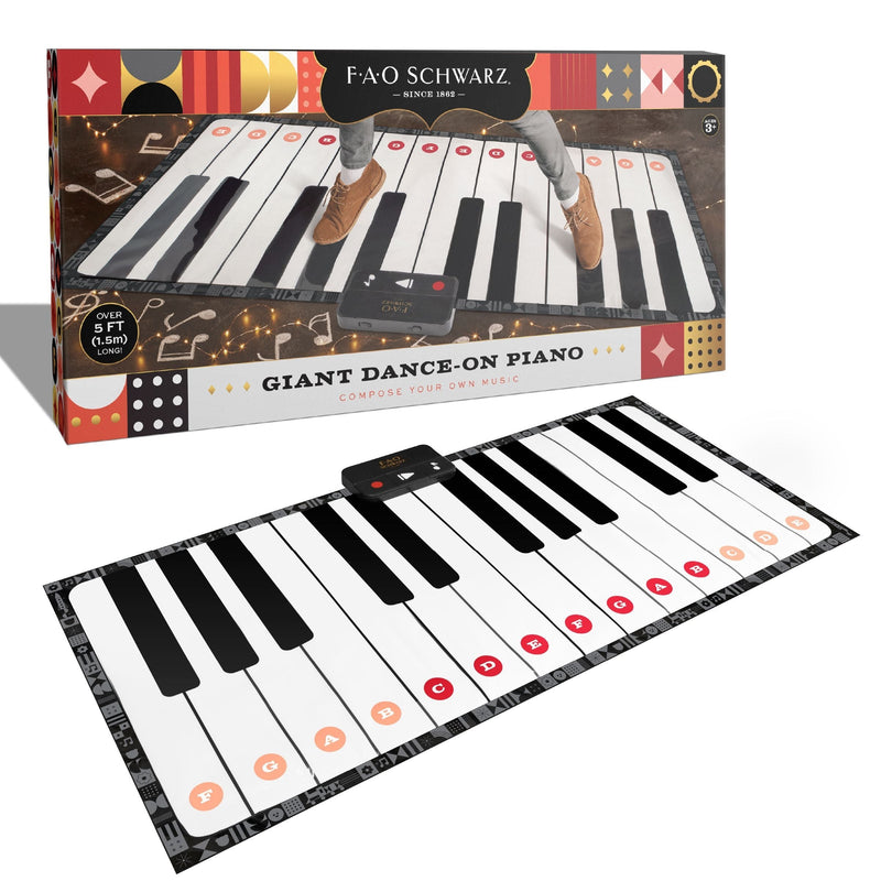 Toy Piano Dance Mat, 69x31, White/Black I1140