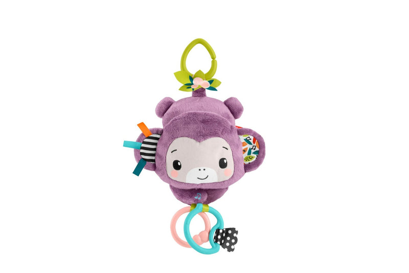 Sing n Go Purple Monkey Plush Baby Stroller Sensory Toy For Newborns J6832