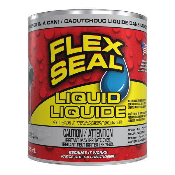 Liquid Rubber Sealant Coating, Paint-On Weatherproof Leak Protector, Clear, 946-mL N0053