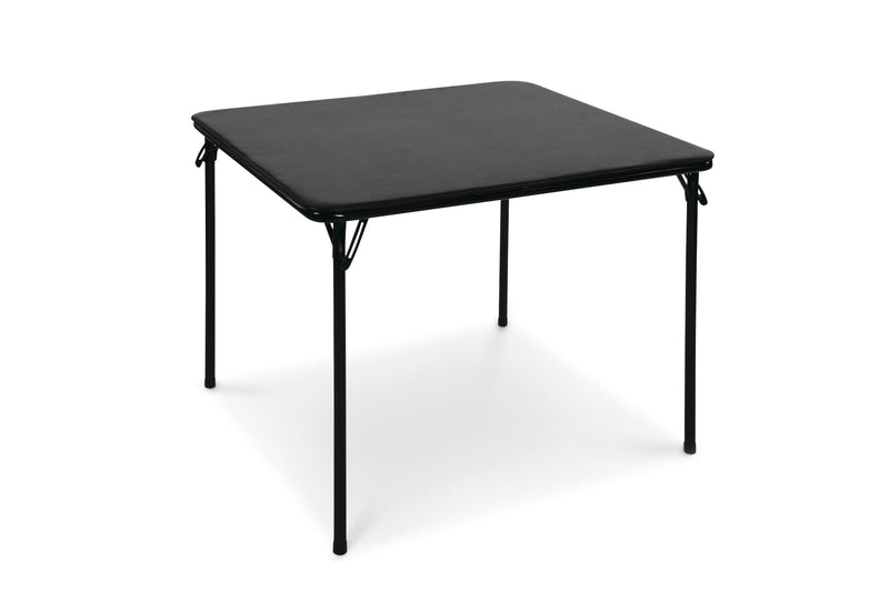 34-in x 34-in Portable Vinyl Top Metal Folding Card Game/Activity Table, Black W0584