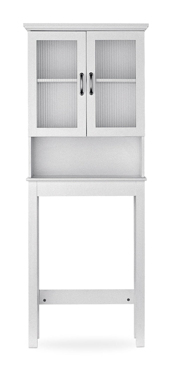 Beacon Hill 2-Door Over-The-Toilet Spacesaver Bathroom Storage Cabinet, White H1025