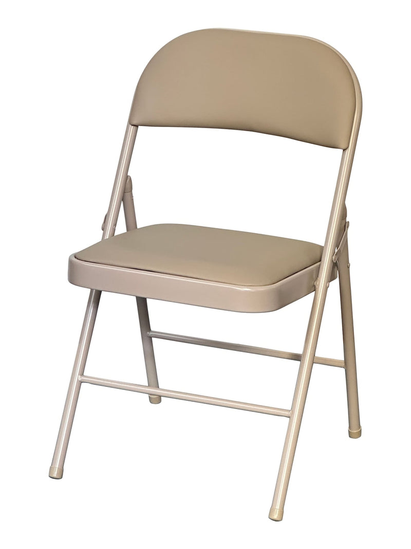 Beige Indoor Padded Vinyl Folding Chair P9172