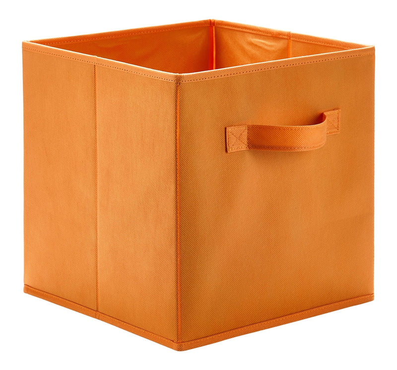 Orange Fabric Foldable Storage Cube Drawers, 10.5x11-in I8001
