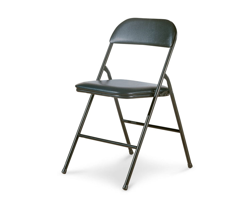 Portable Vinyl Upholstered & Padded Metal Folding Chair, Black G5769