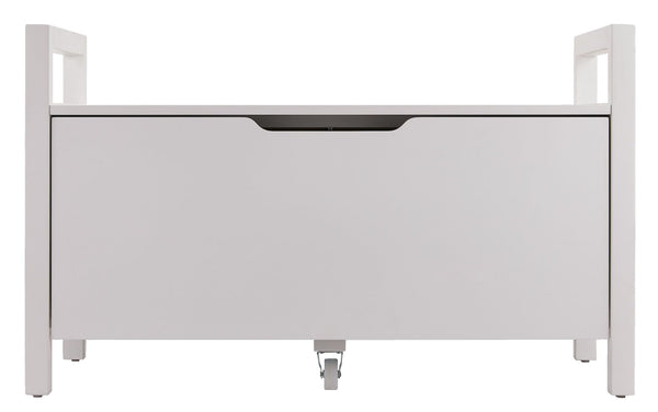 Pull-Out Storage Bench with Cut-out Handles, 36 x 17 x 22-in, White J6102