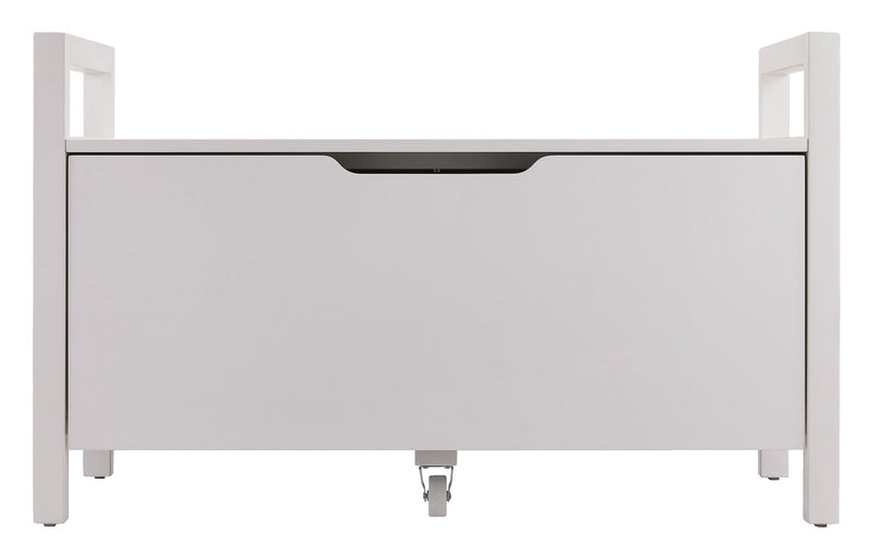 Pull-Out Storage Bench with Cut-out Handles, 36 x 17 x 22-in, White J6102