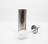 Stainless Steel Compact Long Reach Toilet Brush, Hammered Finish