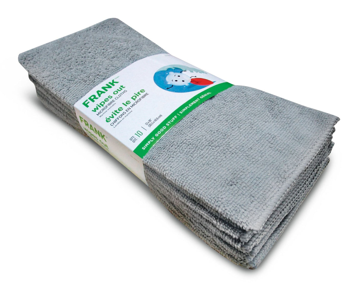 All-Purpose Machine Washable Microfibre Cloths, Grey, 10-pk