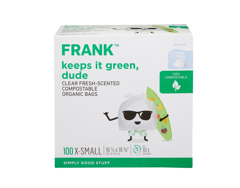 Extra-Small Organic Fresh-Scented Compostable Food Waste Bags, 100-pk, Clear, 10-L D1775