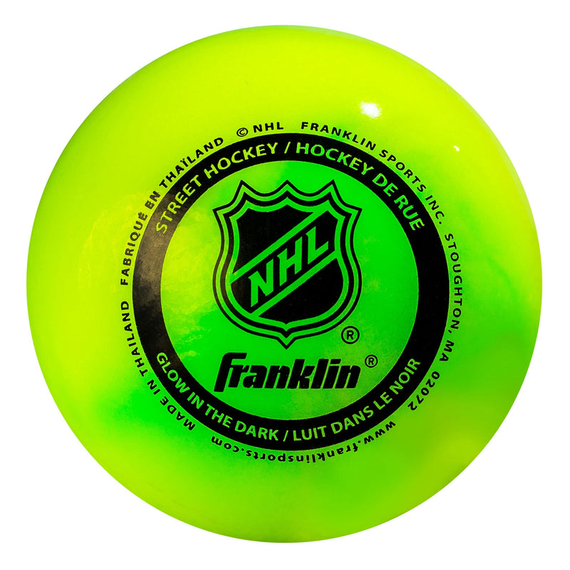 Franklin Glow in the Dark Hockey Ball, Minimal Bounce, PVC, Green R3300