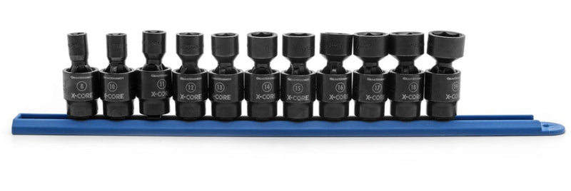 6-Point Standard Drive X-Core Pinless Universal Joint Impact Socket Set, Metric, 3/8-in, 11-pc U8777