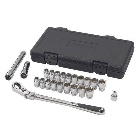 Pass-Thru 3/8-in Drive Socket Set 23-pc, SAE/Metric O5158