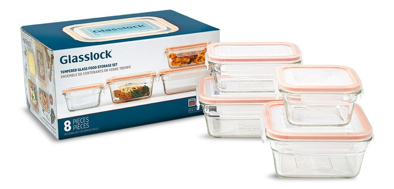 Glass Food Storage Container Set with Leakproof Lids, 4 Count P5491