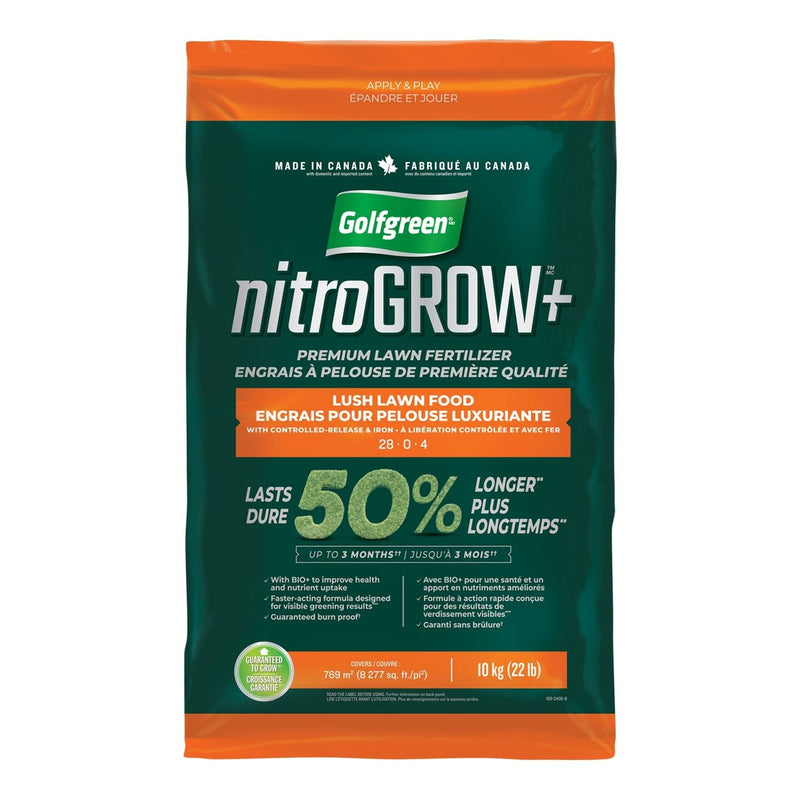 Nitrogrow+ Premium Nitrogen Enriched Lush Lawn Fertilizer, 28-0-4, 10kg R2992