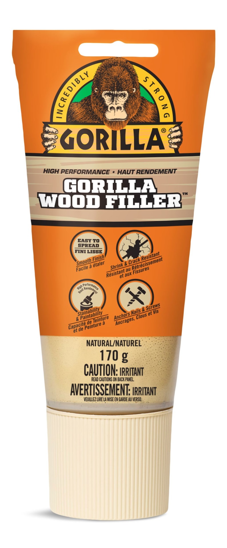 Glue Interior/Exterior Wood Filler, For Cracks, Gouges & Holes, 6-oz Tube B2803