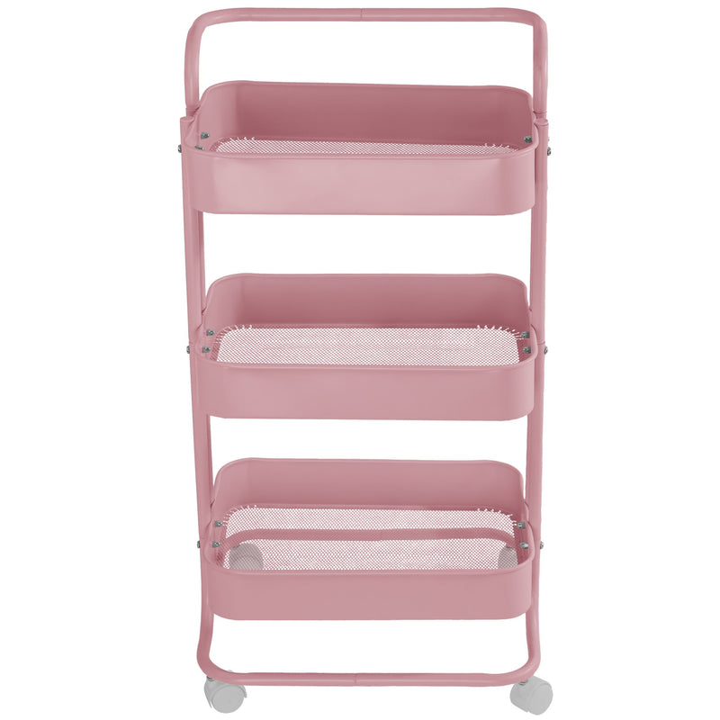 Three-Tier Utility Cart, Pink D8802