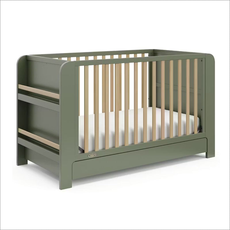 Read-with-Me 4-in-1 Crib with Drawer - Olive/Driftwood F9793